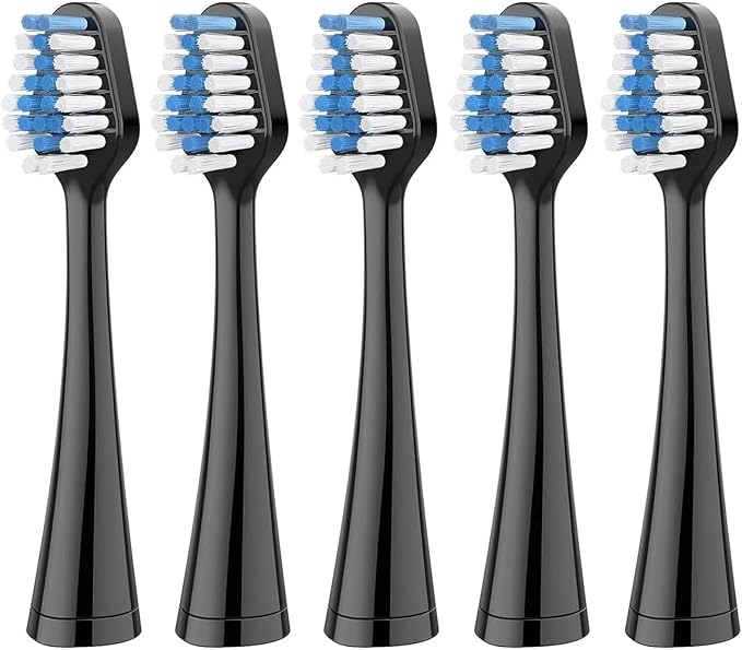Compatible for AquaSonic Duo Series Replacement Toothbrush Heads for &amp Home Dental Center(5pcs Black)