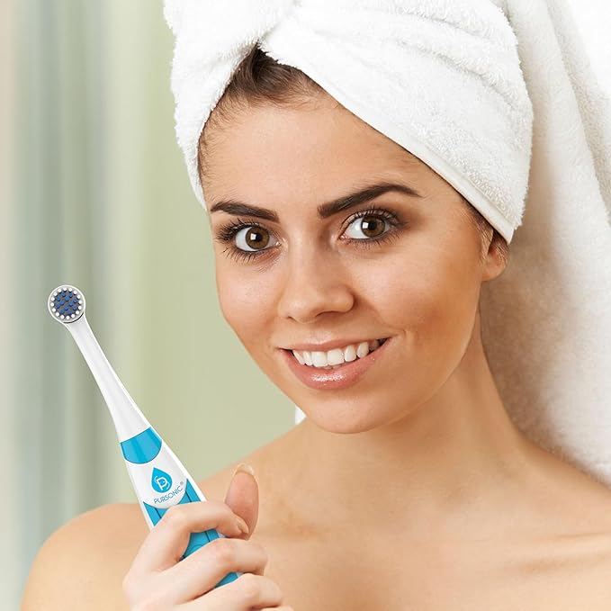Pursonic S330 Deluxe Electric Toothbrush - Ultra Whitening Oscillating Rechargeable Battery Toothbrush for Adults with Dock Charger &amp 12 Brush Heads (Value Pack) (White)