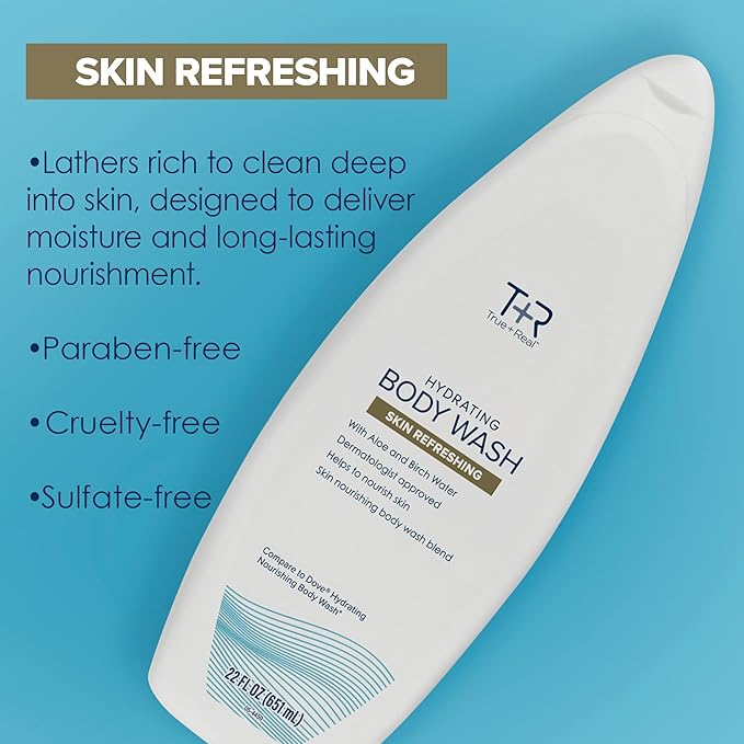 True+Real Hydrating Body Wash 22 oz 4 Pack