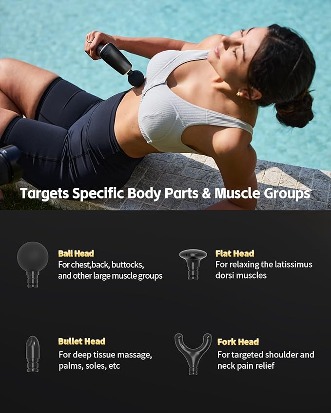 Massage Gun with Extension Handle &amp Cellulite Massager Lymphatic Drainage Massager