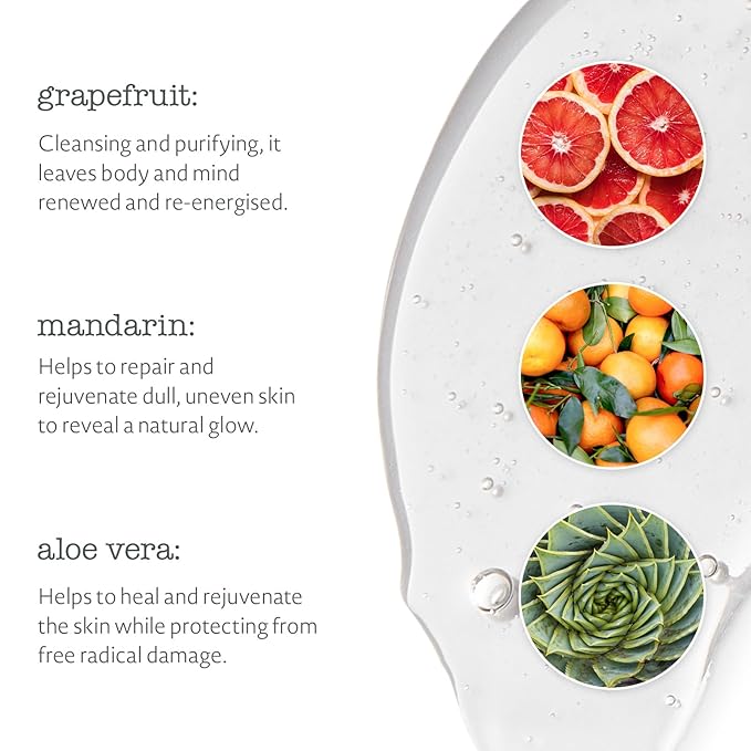 Elemental Herbology Grapefruit &amp Mandarin Hand &amp Body Wash - Citrus Body Wash for Revitalized Skin- Essential Oils Blend - Cruelty Free