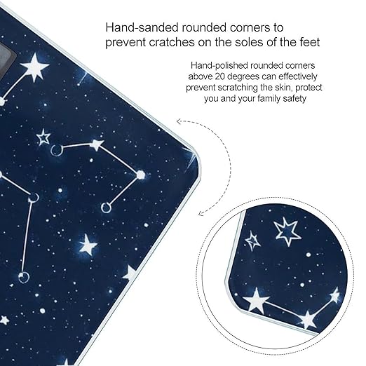 Smart Scale for Body Weight Digital Bathroom Weighing Scale Energy Saving Scale Constellation Galaxy Starry Night Stars Glow in The Dark Midnight