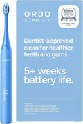 ORDO Lite Sonic Toothbrush Electric Toothbrushes with 35000 Pulses Per Min Dual Modes Over 5 Weeks Battery Smart Timer Waterproof USB C Sky