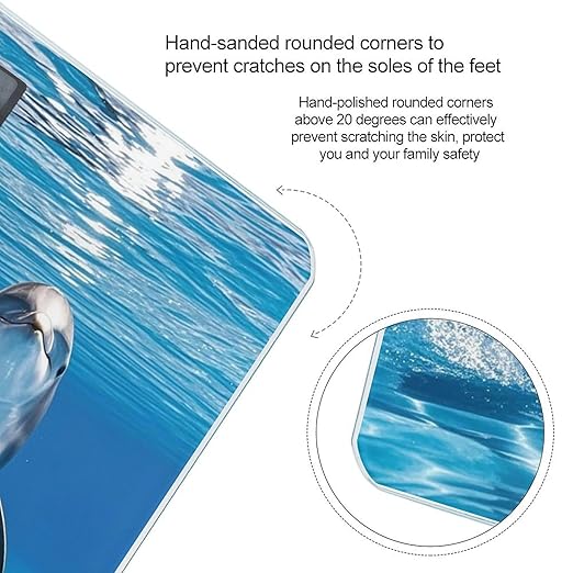 Two Dolphins Scale for Body Weight Highly Accurate Digital Bathroom Body Scale Digital Bathroom Scales for People Anti-Slip Large LCD Display Smart Scales