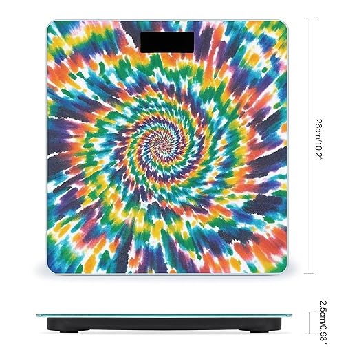 Colorful Spiral Tie Dye Scale for Body Weight Smart Scales Digital Bathroom Scale High Precision Weighing Scales with Large Display Weighing Machine for People