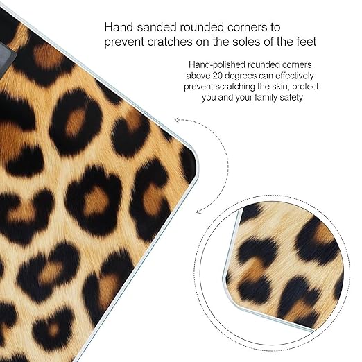 Smart Scale for Body Weight Automatic Switch Digital Bathroom Weighing Scale Wild Animal Cheetah Leopard Print