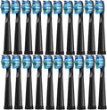 12/16/20PCS Electric Toothbrush HeadsCompatible for with D7/D8/FW507/FW508/FW551/917/959/Moderately Soft Bristles Brush(20pcs Black)