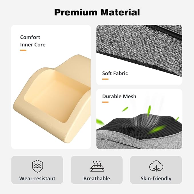 Boriwat Back Massager with Heat Neck Massager for Pain Relief Deep Tissue 3D Kneading Massage Pillow for Back Neck Shoulder Legs Gifts for Women Men Mom Dad