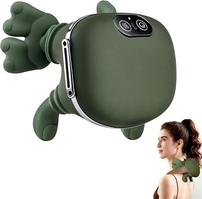 Neck Massager with Finger Kneading Deep Tissue Neck &amp Shoulder Massager 4D Palm-Kneading Massage with Heat Wearable Strap Gentle Warmth for Stress &amp Tension Relief