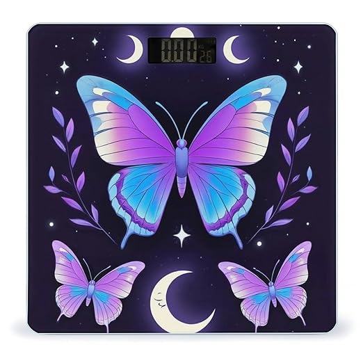 Men's Fashion Automatic Switch Digital Bathroom Weighing Scale Smart Scale Magic Moon Moth Mystical Goth Astrology Art
