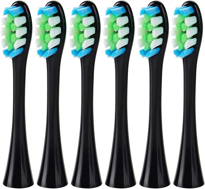 6Pcs Suitable Compatible For OCLEAN/OKLIN X Electric Toothbrush Head One/SE/XPRO/Z1/AIR Universal Replacement Head Adult 2258 Soft Hair(BK 6Pcs)