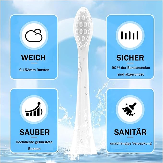 Compatible with Variations The Electric Toothbrush Replacement Brush Heads for with Protection Cover(White)