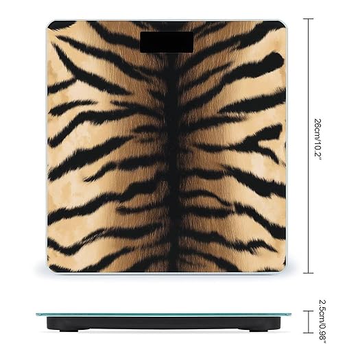 Men's Fashion Automatic Switch Digital Bathroom Weighing Scale Smart Scale Cool Tiger Fur Skin Print