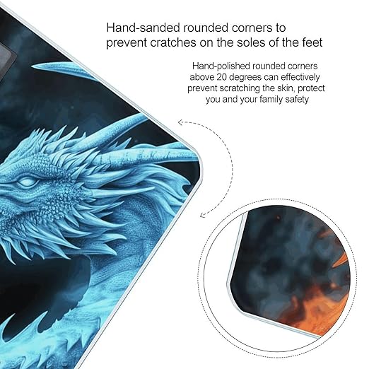 Ice and Fire DragonsScale for Body Weight with LCD High Precision Weighing Scales Fashion Sturdy Tempered Glass Weight Scales Easy-to-Read Digital Bathroom Scale for Daily 400lb