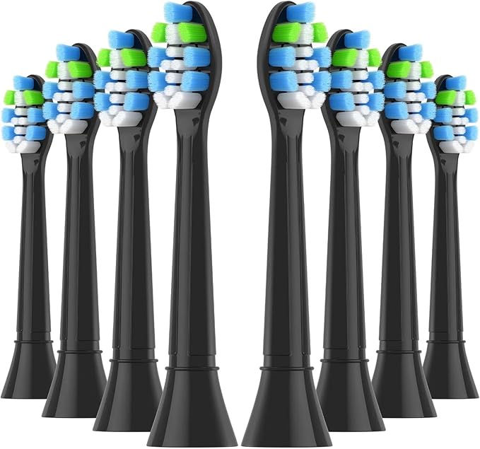Replacement Toothbrush HeadsCompatible for Phips Electric Brush Head 4100 6500 6100 7500 5300(8pcs Blue-Black)
