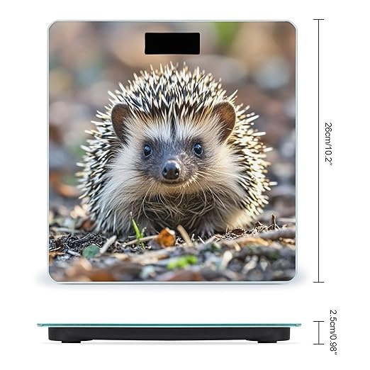Hedgehog Scale for Body Weight Digital Bathroom Scale Toughened Glass High Precision Scales for Body Weight with Large LCD Backlight Display Weight Scales