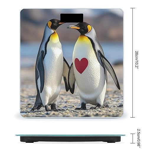 Penguin with Heart Scale for Body Weight Digital Bathroom Scale Accurate Smart Weight Scales with Large Display Weighing Machine High Precision Scales