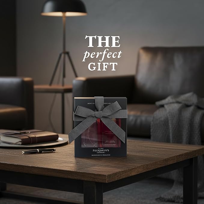 Pecksniff’s Men’s London Edition Fragrance Duo Gift Set – Suede Sandalwood &amp Amber Eau de Toilette 100ml &amp Bath &amp Shower Gel 300ml
