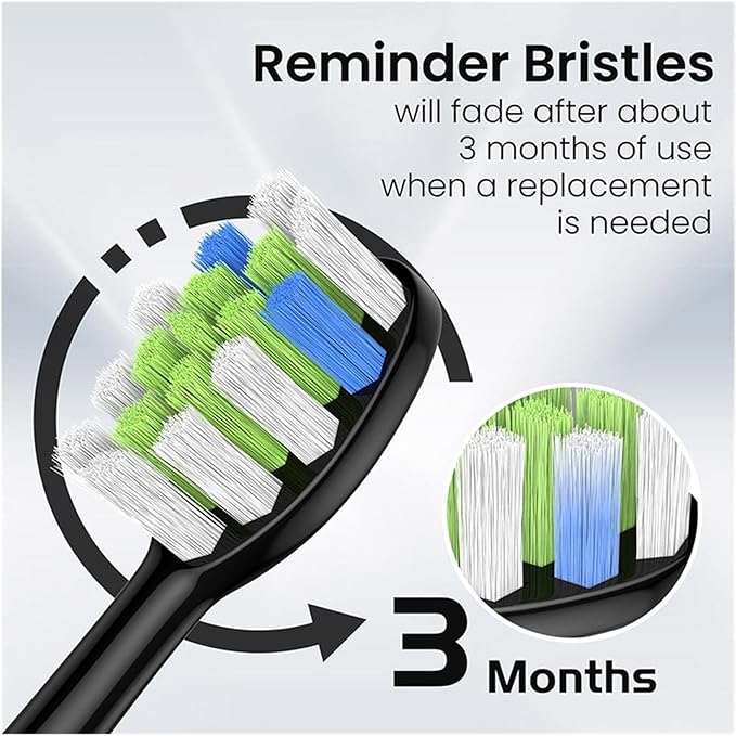 Compatible for 10 Pcs Replacement Brush Heads(10 pcs BK)