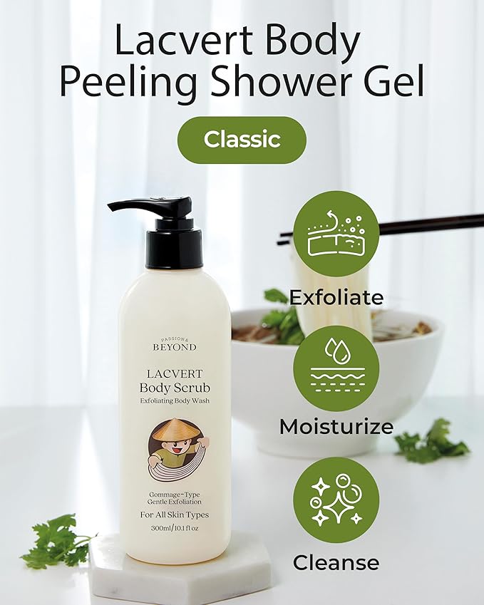 BEYOND Lacvert Body Scrub Peeling Gel (Original 10.1fl oz) - Body Wash &amp Shower Gel for Gentle Exfoliation &amp Angel Aqua (Cleansing Foam 10.1fl oz) - Vegan Formula Korean Skin Care. Gentle Hy