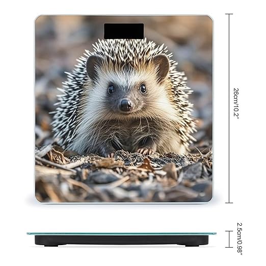 Hedgehog Scale for Body Weight Digital Bathroom Scale Toughened Glass High Precision Scales for Body Weight with Large LCD Backlight Display Weight Scales