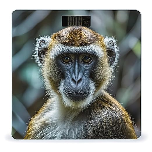 The Silent Monkey Scale for Body Weight Highly Accurate Digital Bathroom Body Scale Digital Bathroom Scales for People Anti-Slip Large LCD Display Smart Scales