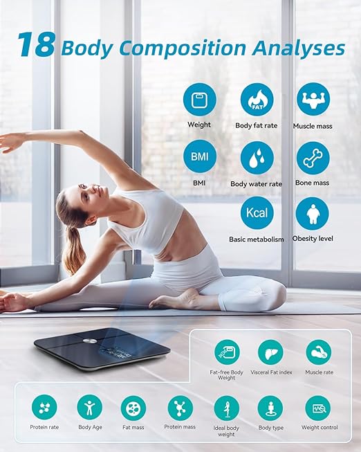 Lepulse Body Fat Scale Scale with Bmi Body Fat Muscle Mass Digital Bathroom Scale Body Composition Monitor 14.2 Big Platform No Need Mobile Phone Or App 400lb