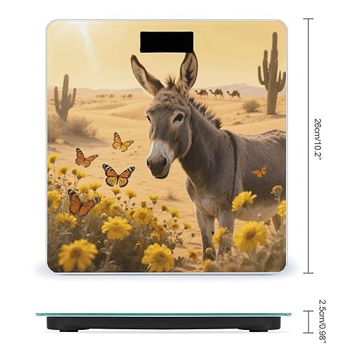 Donkey &amp Desert Scale for Body Weight Sturdy Tempered Glass Weighing Scales with LCD Display Accurate Digital Bathroom Scale Convenient Body Fat Smart Scales Easy Read