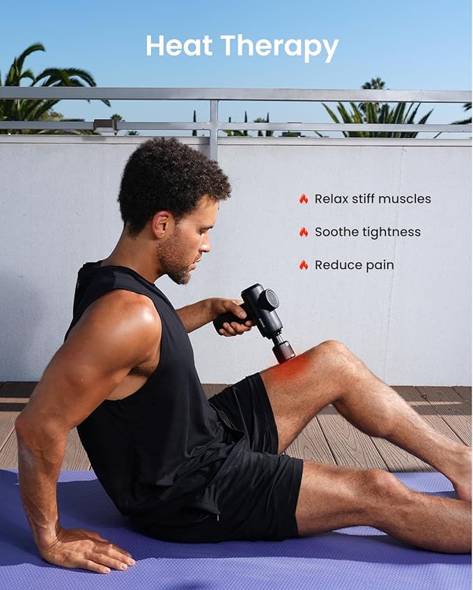 RENPHO Active Thermacool 2 Massage Gun with Heat and Cold [2026 Upgraded] Percussion Deep Tissue Handheld Neck Massager FSA Approved Muscle Masajeador for Men Women Athletes HSA