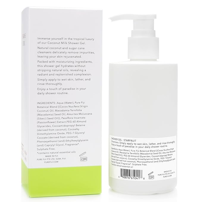 PURE FIJI Coconut Milk Shower Gel Starfruit (9.47 Fl. Oz /280ml)