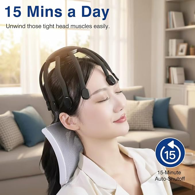 Head Massager Scalp Electric with 4 Modes 360° Electric Head Massager Rechargeable Electric Octopus Scalp Massager Portable Scalp Stress Relax Massage Tool Free Hands
