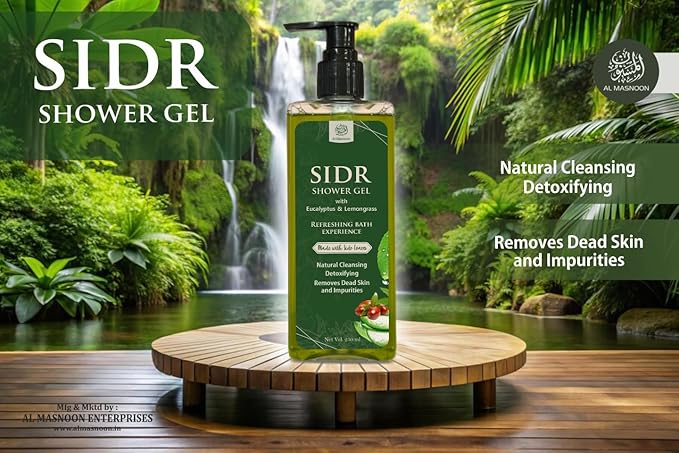 Sidr Shower Gel with Eucalyptus &amp Lemongrass / 250ml ? Refreshing and Invigorating Bath Experience for Soft Revitalized Skin/Pack of 1