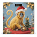 Christmas Monkey Weight Scale Cute Bathroom Scale for Body Highly Accurate Digital Weighing Machine for People Compact LCD Display Scales with Sturdy Toughened Glass Scales