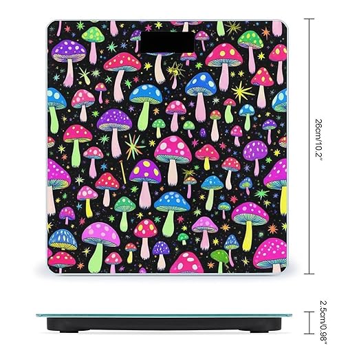 Smart Scale for Body Weight Automatic Switch Digital Bathroom Weighing Scale Goth Gothic Magic Hippie Trippy Mushroom