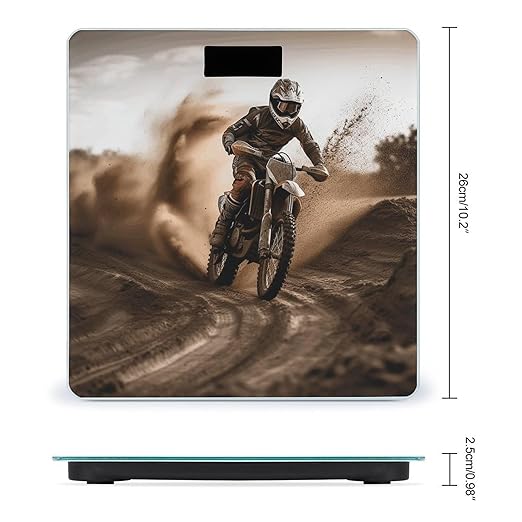 Motocross Bathroom Scale Rounded Smart Scale for Body Weight Automatic Power On/Off Weight Scales Accurate Bathroom Digital Scales for Pet Home Bedroom Kitchen