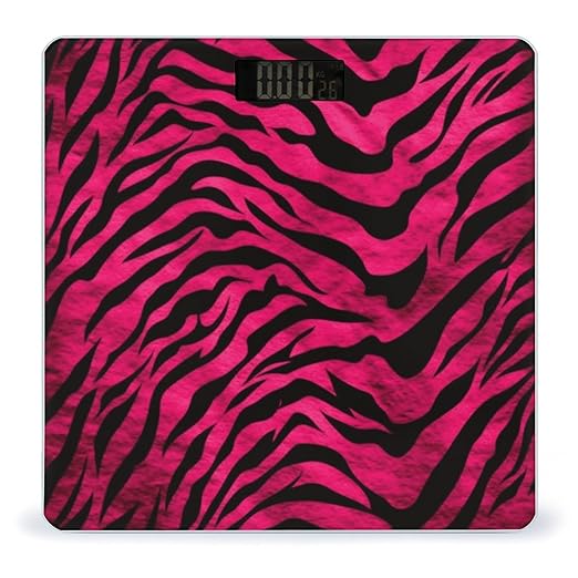 Zebra Tiger Leopard Pink Scale for Body Weight Highly Accurate Digital Bathroom Scale Sturdy Tempered Glass Weighing Scales with LCD Display Fashion Body Fat Smart Scales 400lb