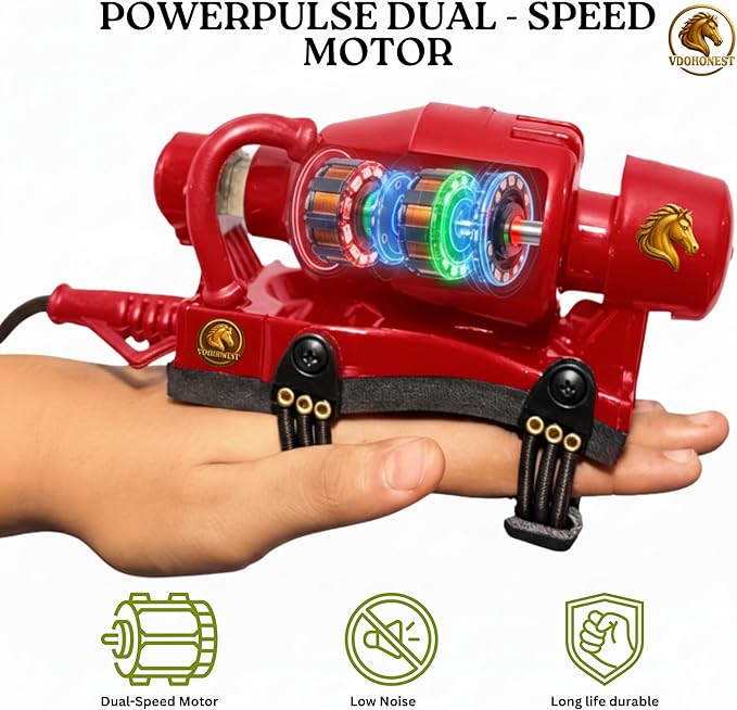 Full Body Corded Massager for Barbers Electric Powerful Double Speed Muscle Relaxer with Floating Head Action for Pain Relief &amp Circulation (Red)