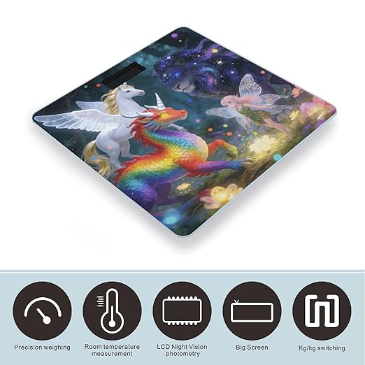 Fantasy Gathering Smart Scale for Body Weight Digital Bathroom Scale Toughened Glass Weight Scale with Large LCD Backlight Display High Precision Scales Weighing Machine