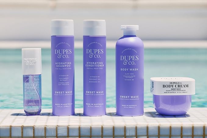Dupes &amp Co. Sweet Wave Body Wash – 13 fl oz – Nourishing Aloe Vera Pomegranate Extract &amp Vitamin B5 – Cleanses &amp Hydrates – Made in Australia