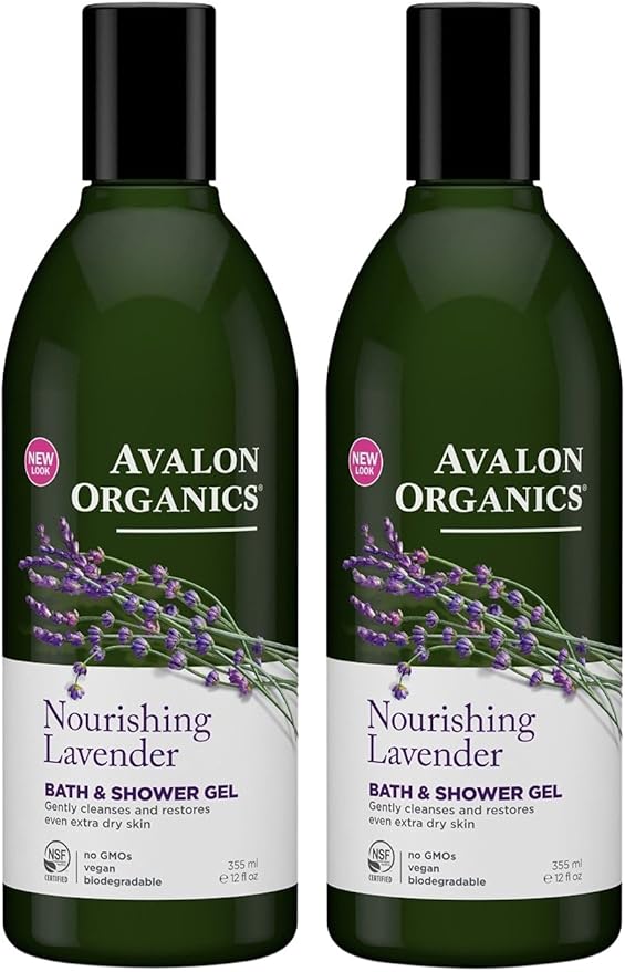 Avalon Organics Lavender Bath and Shower Gel 12-Ounce Bottle (Pack of 2)