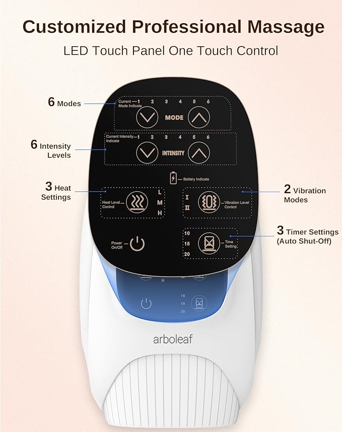 arboleaf Hand Massager with Heat and Compression for Women Men Mom Dad 6 Modes and 3 Heating Options Cordless &amp Powerful Hand Massager for Finger Wrist Palmand Lower Forearm