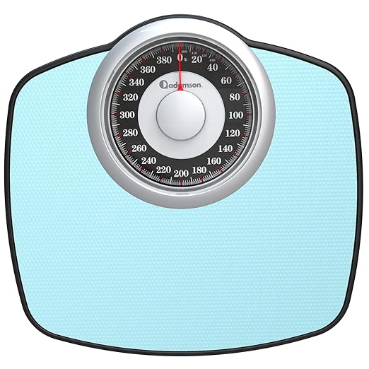 Adamson A25 Scales for Body Weight - Up to 400 LB - 5.3 Dial on 12.4 x 10.2 Platform - Anti-Skid Rubber Surface - High Precision Bathroom Scale Analog - Durable with 20-Year Assurance