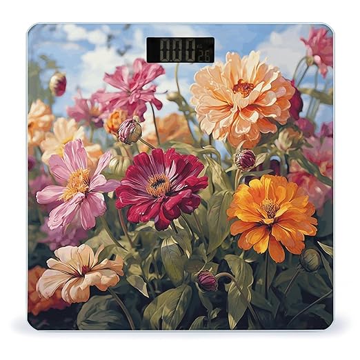Colorful Flower Scale for Body Weight Digital Bathroom Scale Precision Smart Weighing Scales with Clear LED Display Accurate High Precision Scales Weighing Machine