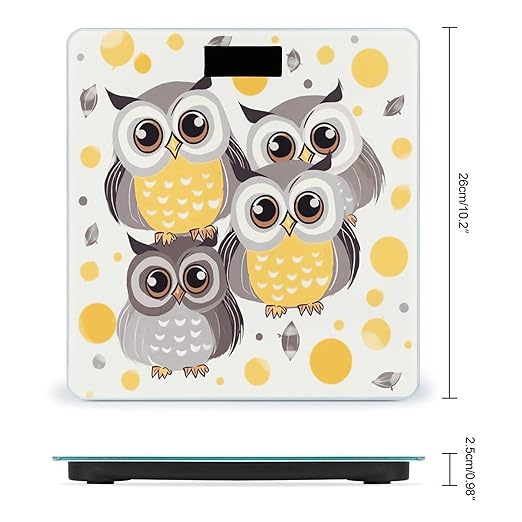 Animal Cartoon Owls Cute Bathroom Scale Ultra-Bright Liquid Crystal Screen Weight Scale Accurate Bathroom Body Scales for Body Weight Bathroom Pet Home Bedroom Gift-Giving