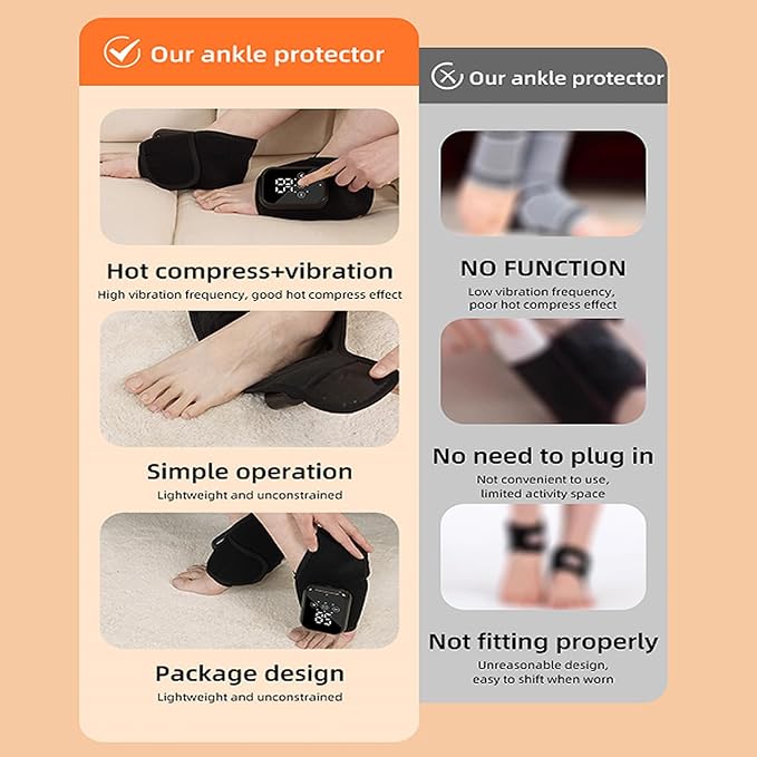 2PCS Naxir Foot Revive Massager Portable Triple Method Ankle Wrap with 3 Vibration Modes