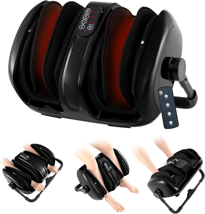 ARLIME Foot Massager with Heat Deep Kneading Shiatsu Feet Massager Machine with Compression Muscle Arm Relaxation Gifts for Elder Men Women (Black)
