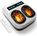 Foot Massager with Heat Electric Foot Massager Machine for Plantar Fasciitis Neuropathy with Remote Control Adjustable Vibration and Compression (White)