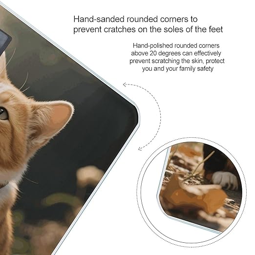 Cat Dog Weight Scale Cute Bathroom Scale for Body Highly Accurate Digital Weighing Machine for People Compact LCD Display Scales with Sturdy Toughened Glass Scales