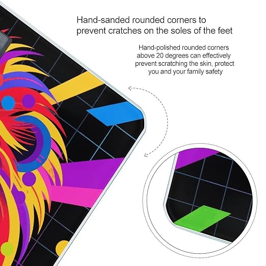 Colorful Lion Scale for Body Weight Sturdy Tempered Glass Weighing Scales with LCD Display Accurate Digital Bathroom Scale Convenient Body Fat Smart Scales Easy Read
