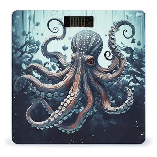 Cool Octopus Scale for Body Weight Accurate Digital Bathroom Scale Toughened Glass High Precision Scales Smart Weight Scales with Large LCD Backlight Display Weighing Machine